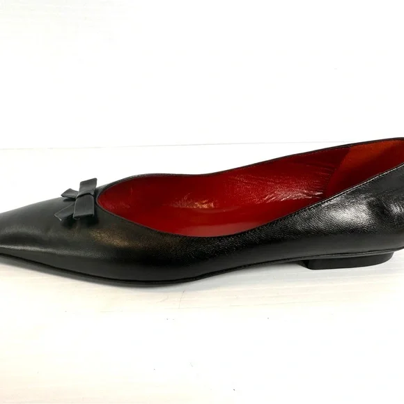 Ann Taylor Monet Black Napa Leather Loafers with Red Interior - Picture 9 of 14
